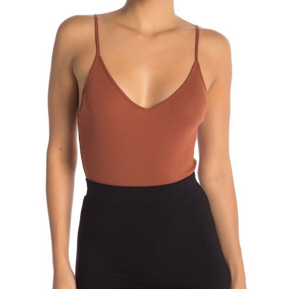 BP V-Neck Ribbed Thong Bodysuit